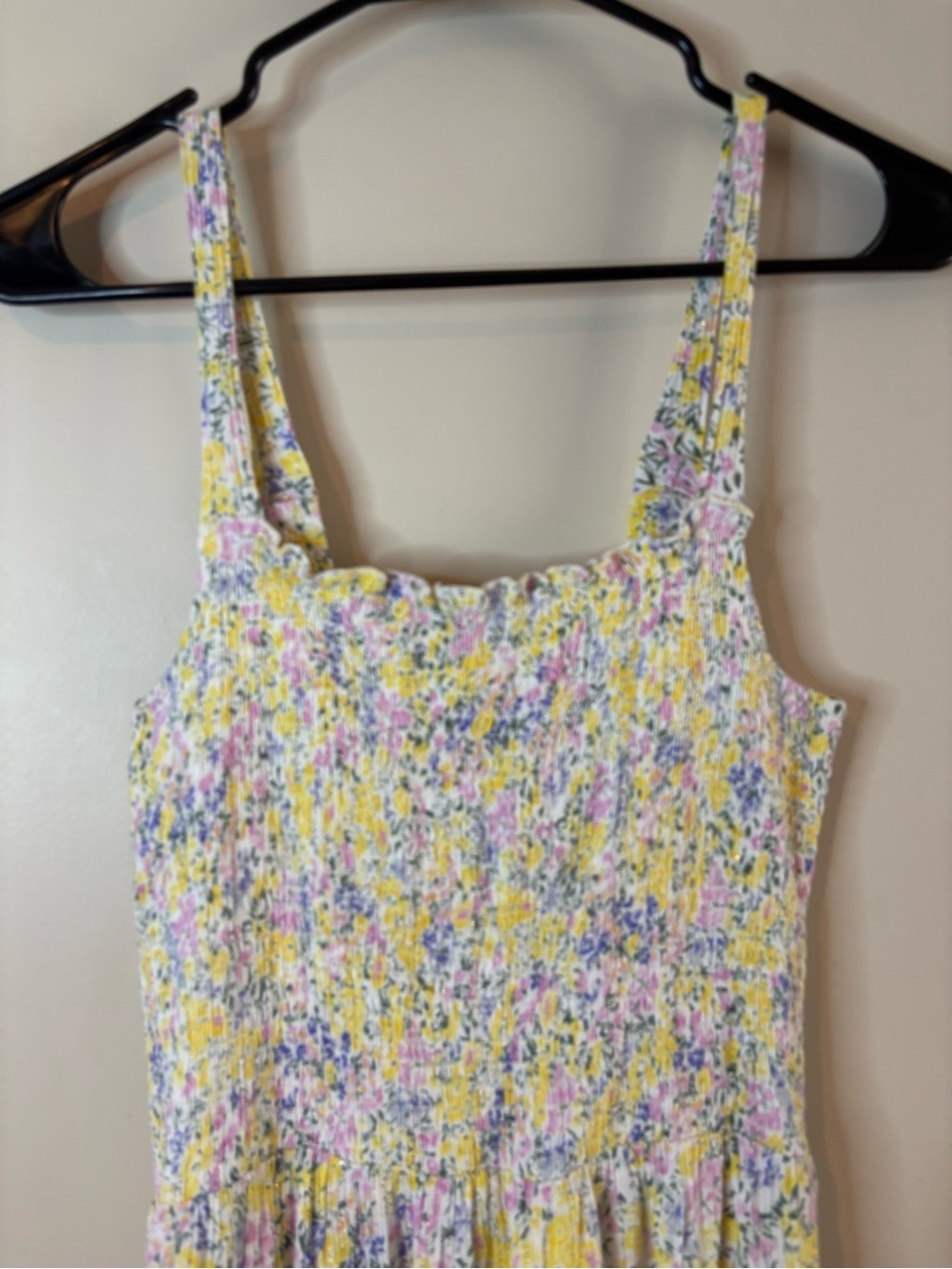 Black Tape Yellow Ditsy Floral Smocked Maxi Dress EUC - Picture 3 of 9